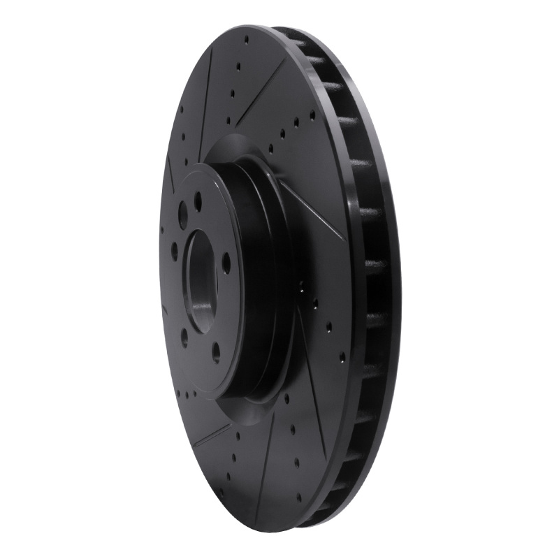 Land Rover Range Rover Brake Rotor (1) - Front Left - R1 Concepts - Drilled & Slotted - Black - `10-`17